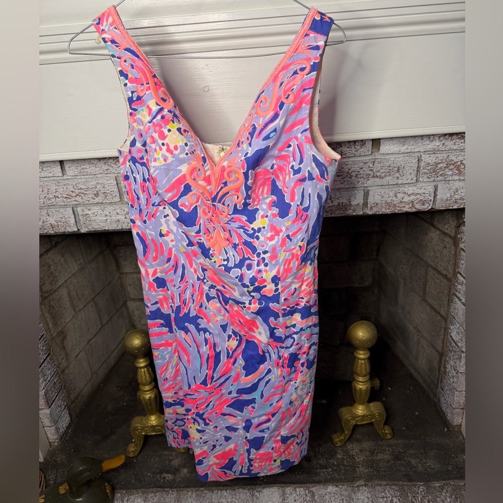 Lilly Pulitzer Pink and purple beaded Shift Dress